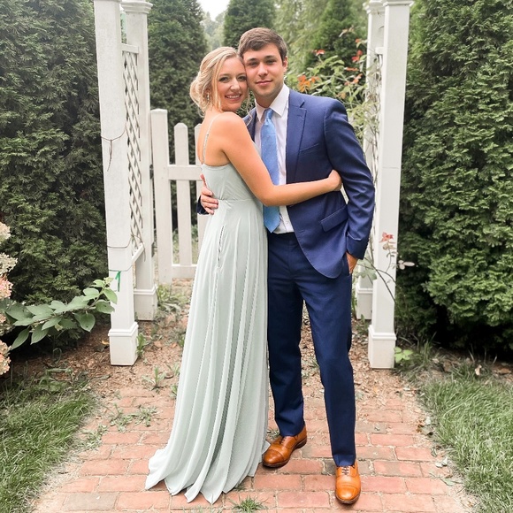 KAIA CHIFFON BRIDESMAID SAGE DRESS - Picture 4 of 5